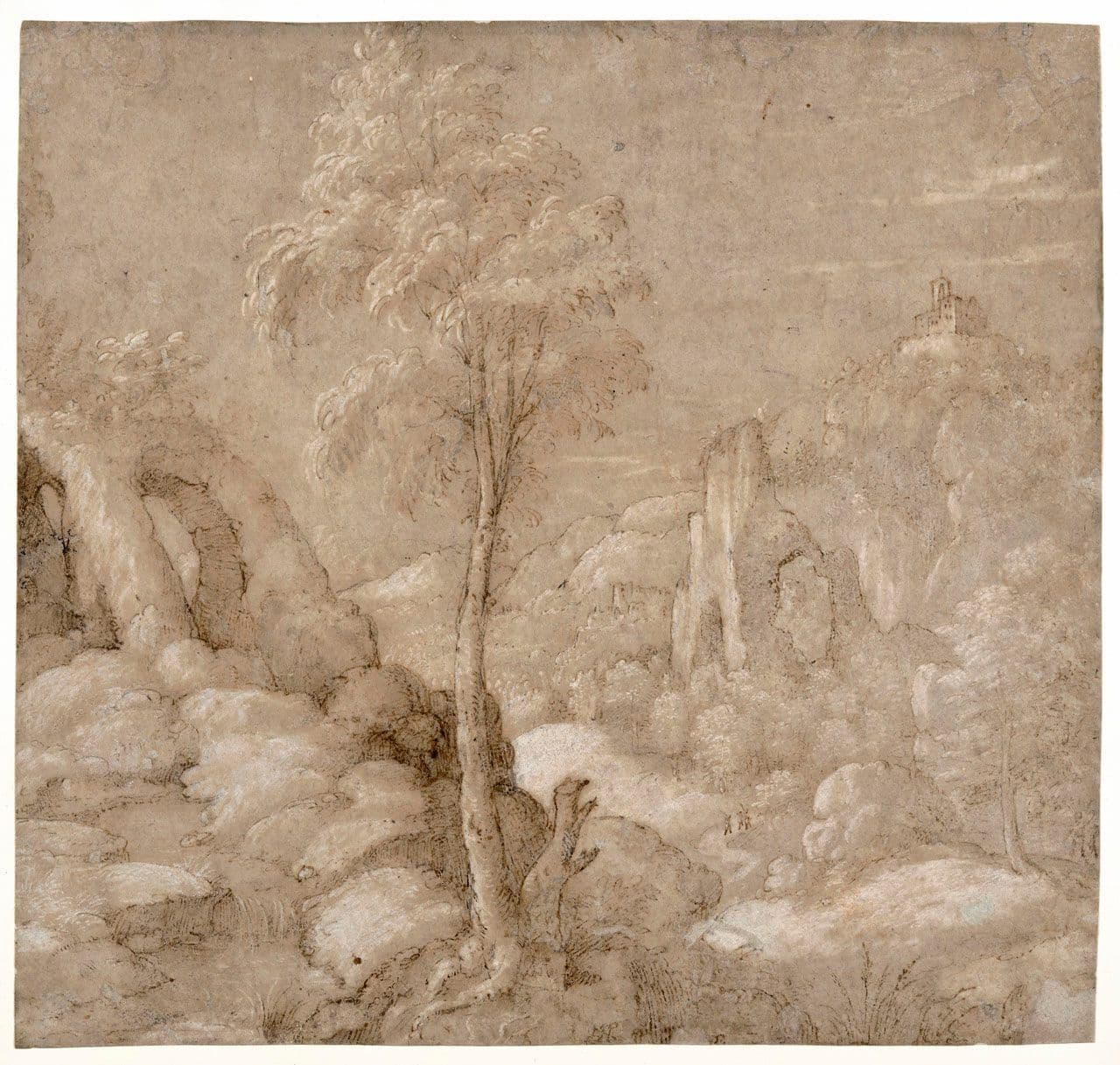 A Rocky Landscape with Trees
Gherardo Cibo
16th Century
2023.14.1 A Rocky Landscape with Trees
Gherardo Cibo
16th Century
2023.14.1