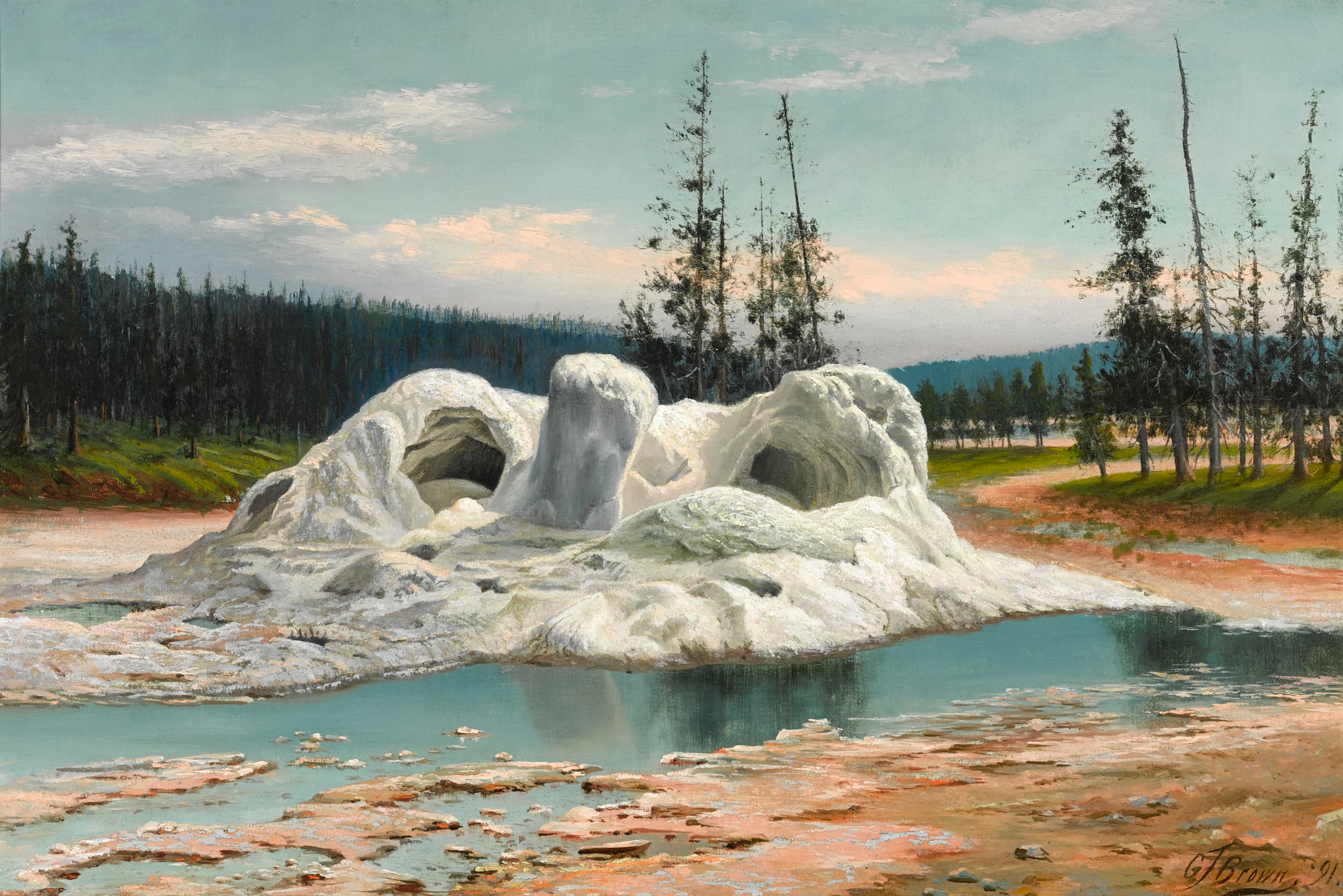 Grafton Tyler Brown, American, 1841–1918. Grotto Geyser, Yellowstone, 1891. Oil on canvas. Crocker Art Museum, gift of Denise and Donald C. Timmons, 2013.33.